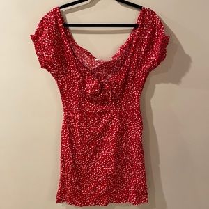 Off the shoulder, floral mini dress. NEVER WORN.